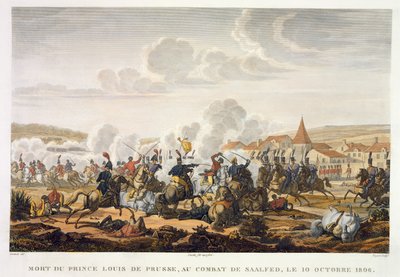 The Death of Prince Ludwig of Prussia at the Battle of Saalfed, 10 October 1806, engraved by Louis Francois Couche by Jacques Francois Joseph Swebach